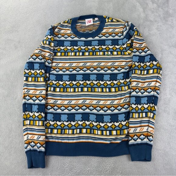 Lacoste Other - Lacoste Live Men's Small Aztec Print Cotton Long Sleeve Sweater
